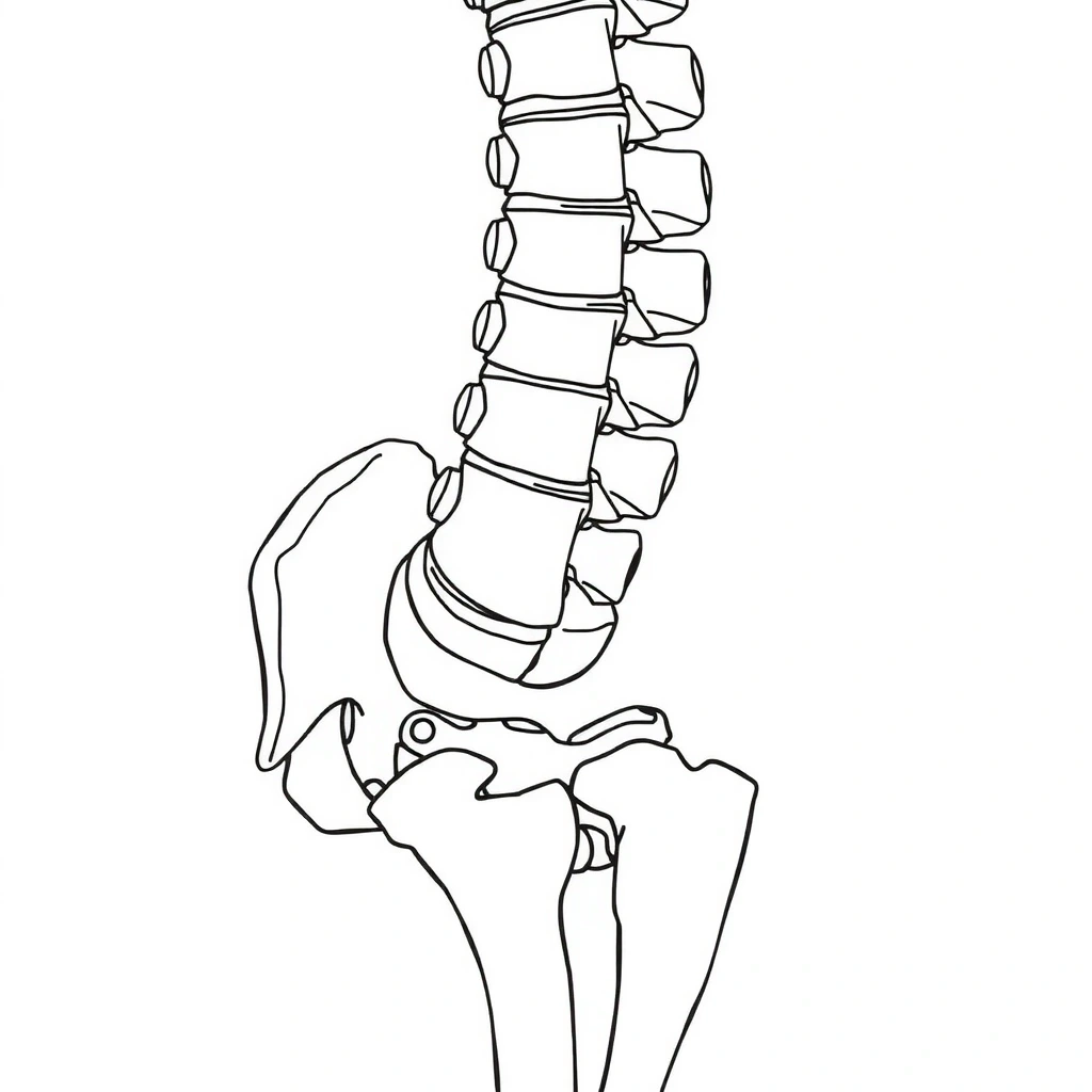 Line Art Wirbelsäule